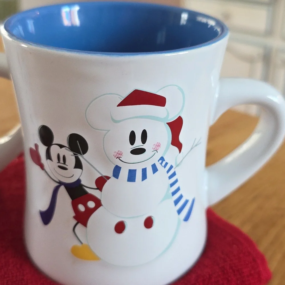 Vintage Disney MICKEY MOUSE SNOW MAN MUG SET - Picture 3 of 7